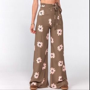 Flynn Skye Brown Floral Wide Leg Pants